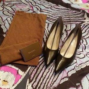 Gucci brown leather pumps New -Italian size 39
